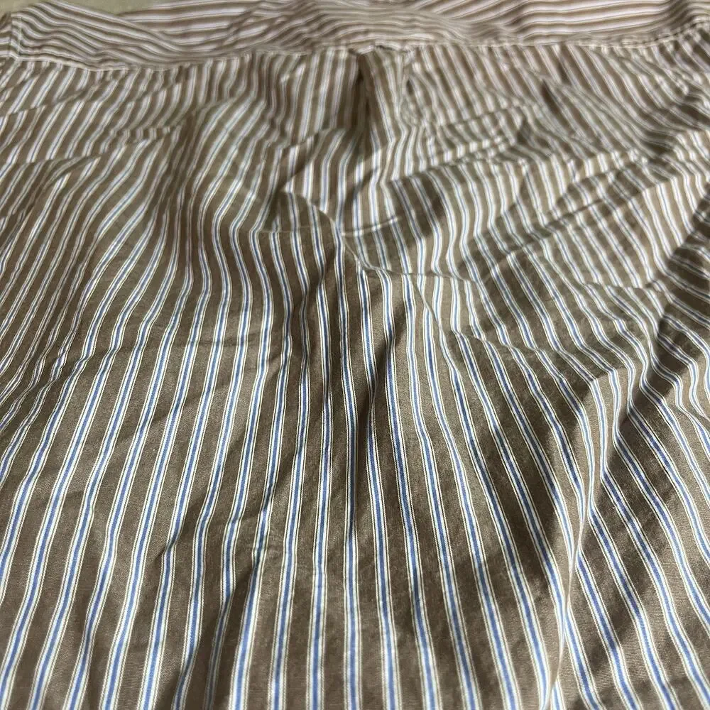 American Eagle Men's L Vintage Fit Striped Button Down Shirt Brown Tan Long SLV